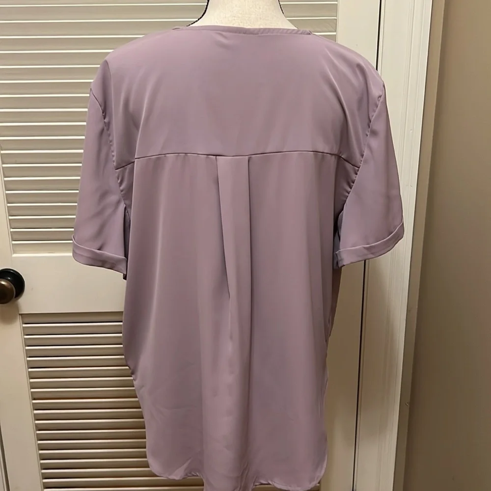 129. Lilac Top - Oversized, Wrap Front, Twist Front
